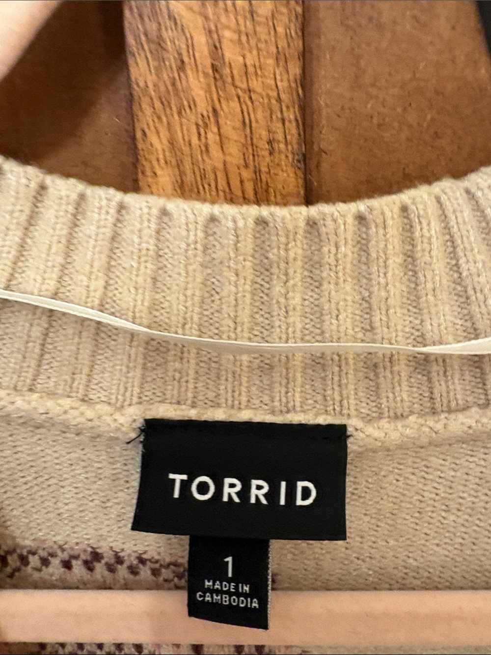 torrid Cream Open-Front Cardigan with Rose Intarsia - Picture 2 of 5